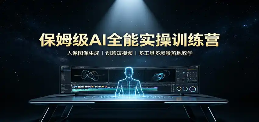 保姆级AI全能实操训练营：人像图像生成，创意短视频，多工具多场景落地教学-天梦资源网
