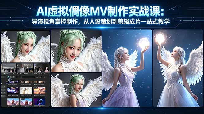 AI虚拟偶像MV制作实战教学：导演视角掌控制作，从人设策划到剪辑成片一站式教学-天梦资源网
