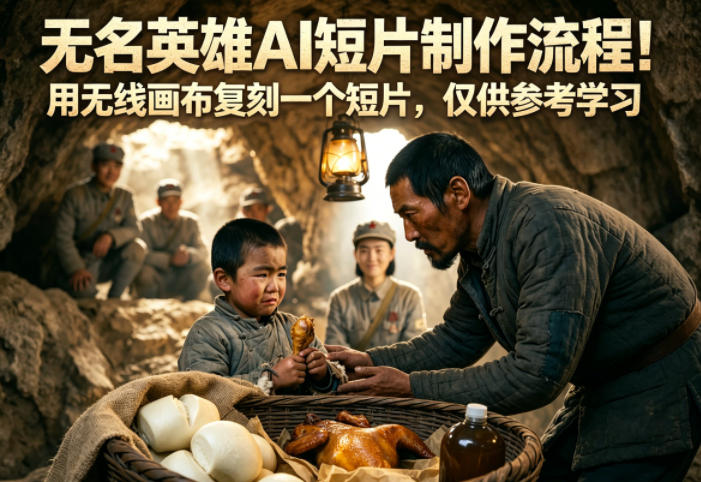 无名英雄AI短片制作流程！用无线画布复刻一个短片，仅供参考学习-天梦资源网