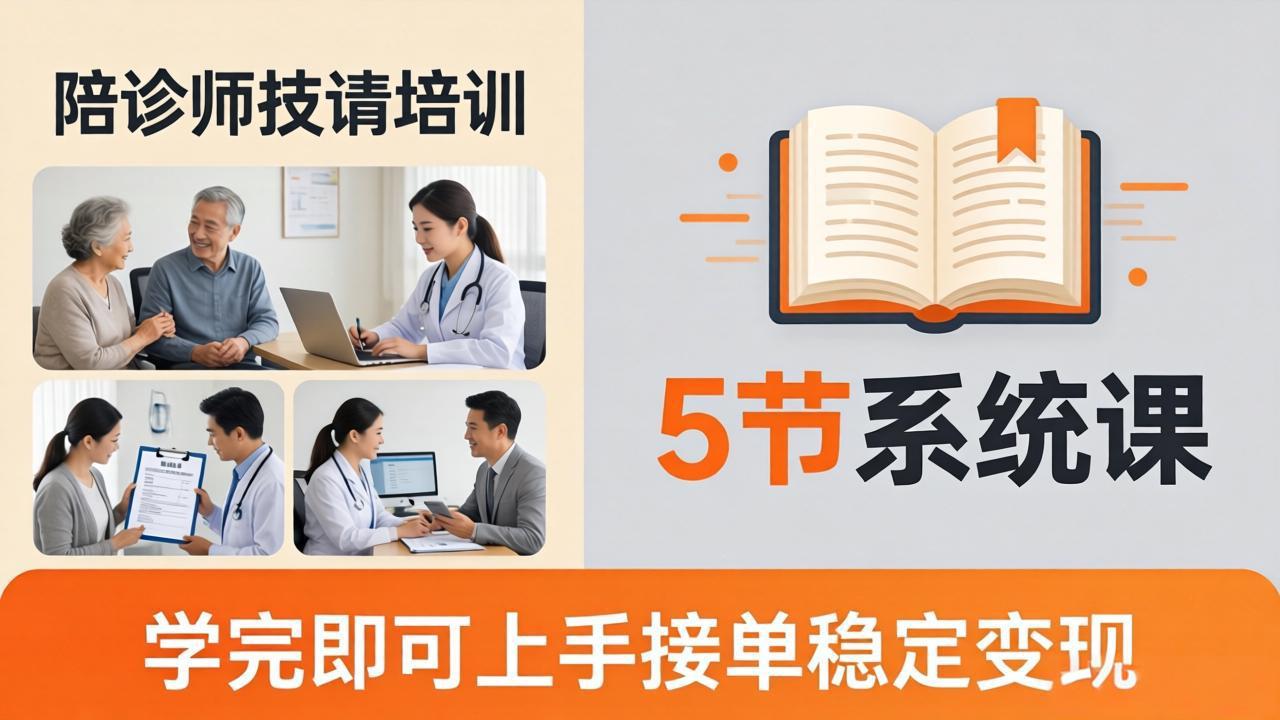 想做陪诊师不知从何下手？5节系统课教你掌握核心技能，学完即可上手接单稳定变现-天梦资源网