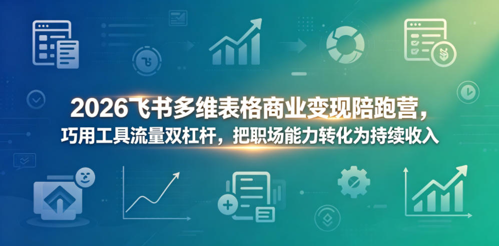 2026飞书多维表格商业变现陪跑营，巧用工具流量双杠杆，把职场能力转化为持续收入-天梦资源网