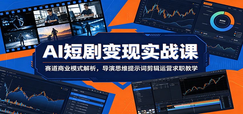 AI短剧变现实战课：赛道商业模式解析，导演思维提示词剪辑运营求职教学-天梦资源网