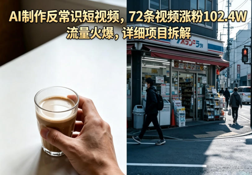 AI制作反常识短视频，72条视频涨粉102.4W，流量火爆，详细项目拆解-天梦资源网