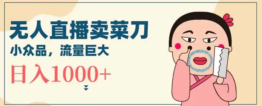 无人冷门品直播新玩法，通过卖菜刀日入1000+【揭秘】-天梦资源网
