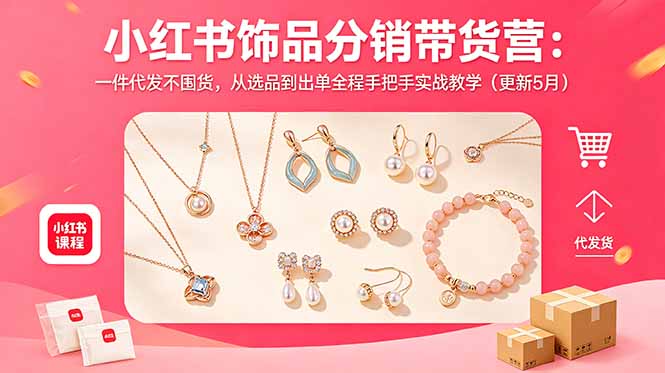 小红书饰品分销带货营：一件代发不囤货，从选品到出单全程手把手实战教学(更新5月-天梦资源网