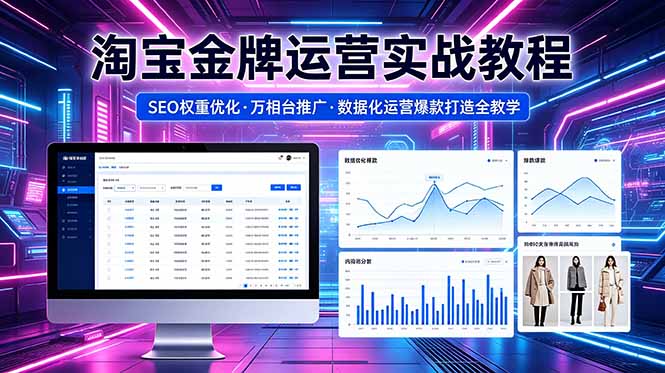 2026 淘宝金牌运营实战教程，SEO权重优化万相台推广，数据化运营爆款打造全教学-天梦资源网