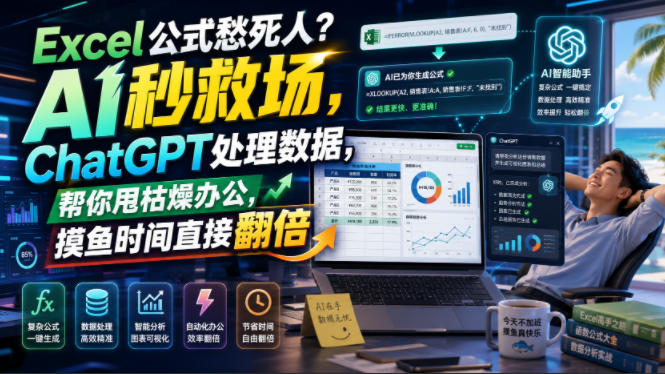 Excel公式愁死人？AI秒救场，ChatGPT处理数据，帮你甩枯燥办公，摸鱼时间直接翻倍【原创双语字幕】-天梦资源网