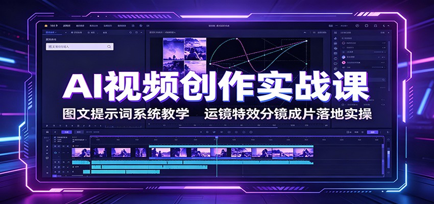AI视频创作实战课：图文提示词系统教学，运镜特效分镜成片落地实操-天梦资源网