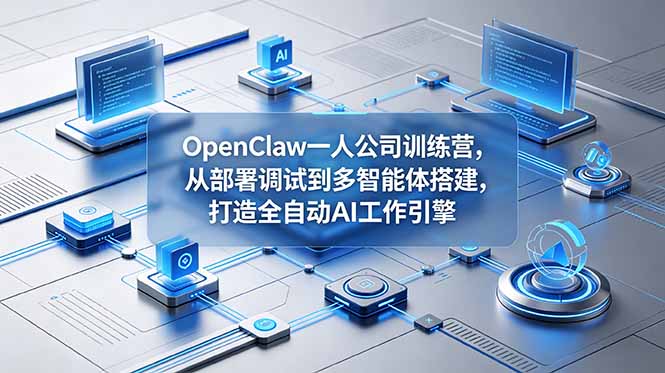 OpenClaw 一人公司训练营，从部署调试到多智能体搭建，打造全自动 AI 工作引擎-天梦资源网