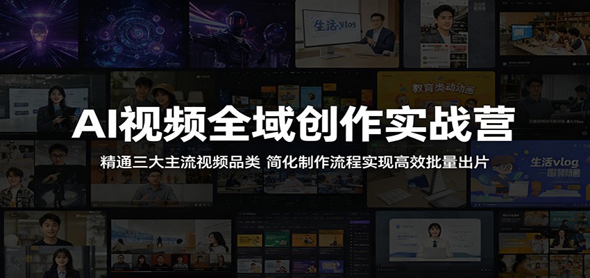 AI视频全域创作实战营：精通三大主流视频品类，简化制作流程实现高效批量出片-天梦资源网