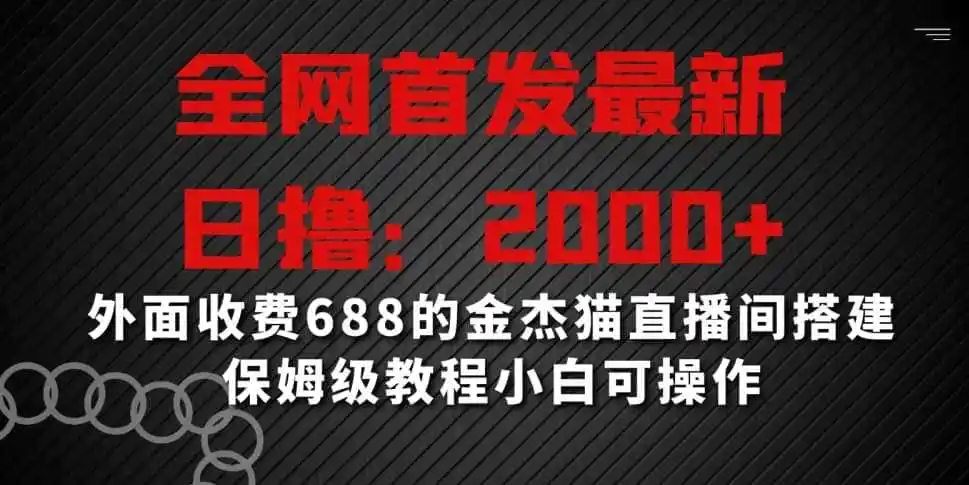 全网首发最新，日撸2000+，外面收费688的金杰猫直播间搭建，保姆级教程小白可操作【揭秘】-天梦资源网