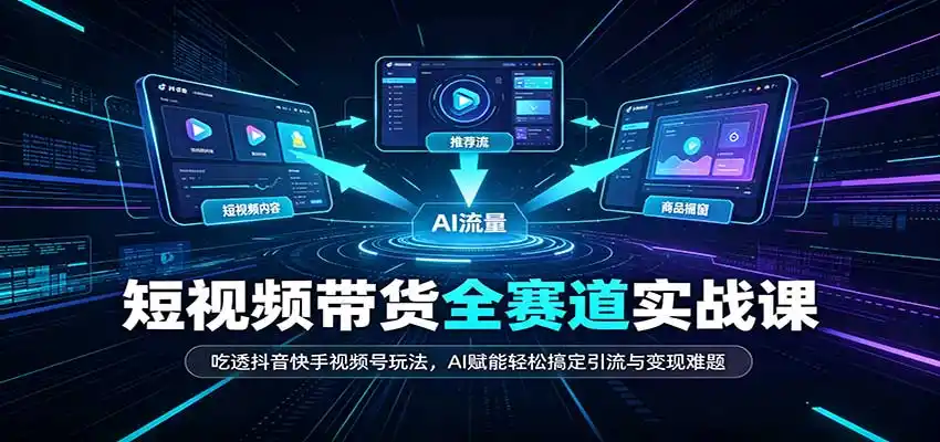 短视频带货全赛道：吃透抖音快手视频号玩法，AI赋能轻松搞定引流与变现难题-天梦资源网