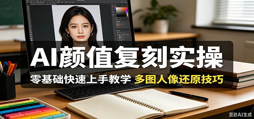 AI颜值复刻实操，零基础快速上手教学，多图人像还原技巧-天梦资源网