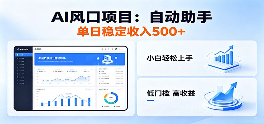 全新AI自动助手项目，低门槛入局，每日稳定收益500以上-天梦资源网