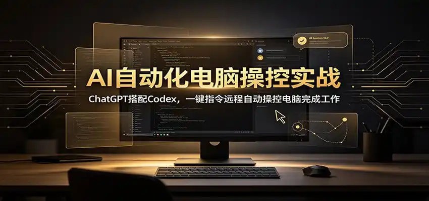 AI自动化电脑操控实战：ChatGPT搭配Codex，一键指令远程自动操控电脑完成工作-天梦资源网