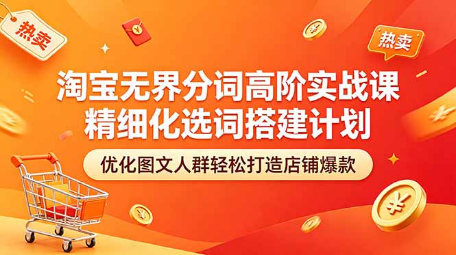 淘宝无界分词高阶实战课 精细化选词搭建计划 优化图文人群轻松打造店铺爆款-天梦资源网