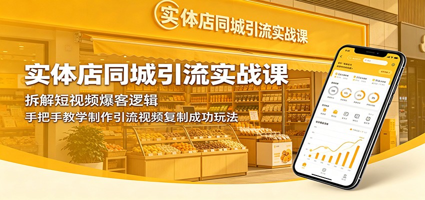 实体店同城引流实战课：拆解短视频爆客逻辑，手把手教学制作引流视频复制成功玩法-天梦资源网