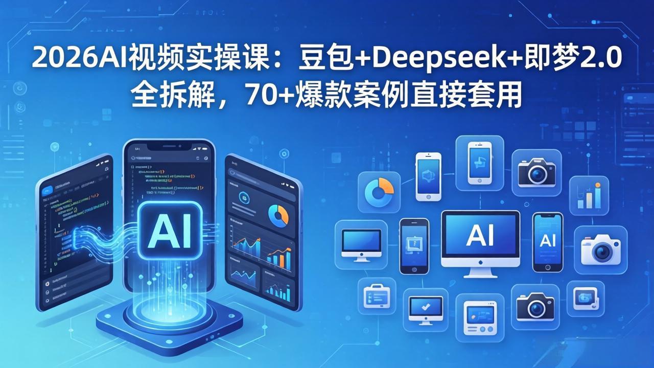 2026AI视频实操课：豆包+Deepseek+即梦2.0全拆解，70+爆款案例直接套用-天梦资源网