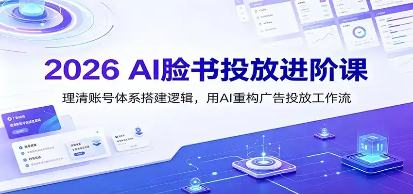 2026 AI脸书投放进阶课：理清账号体系搭建逻辑，用AI重构广告投放工作流(更新)-天梦资源网