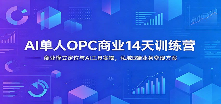 AI单人OPC商业14天训练营：商业模式定位与AI工具实操，私域B端业务变现方案-天梦资源网