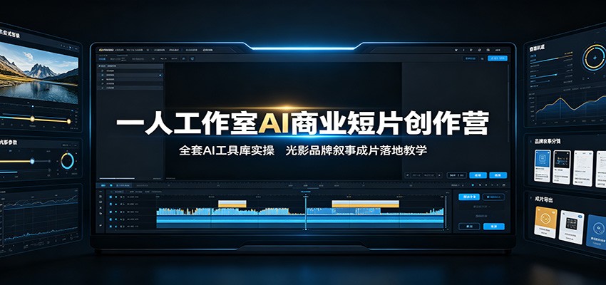 一人工作室AI商业短片创作营：全套AI工具库实操，光影品牌叙事成片落地教学-天梦资源网