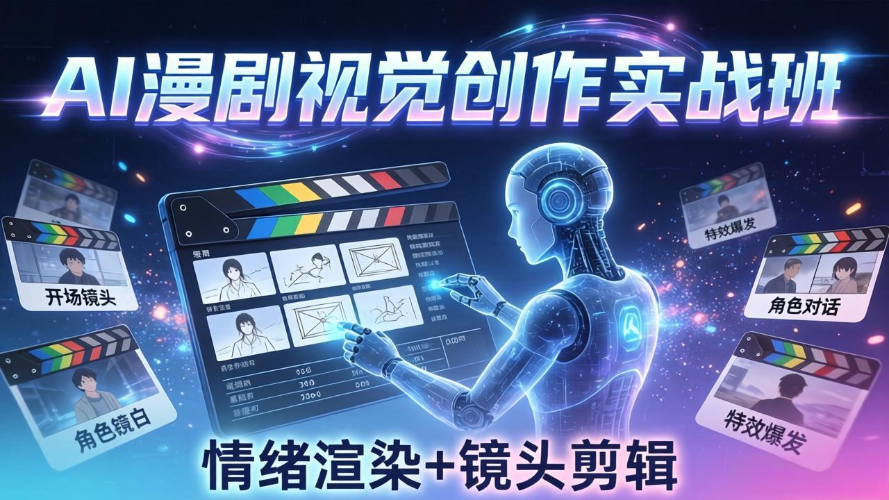 AI漫剧视觉导演思维实战班，从脚本到成片全掌握，分镜设计情绪渲染一站学会-天梦资源网