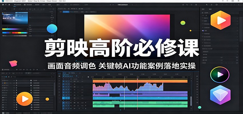 剪映高阶必修课：画面音频调色，关键帧AI功能案例落地实操-天梦资源网