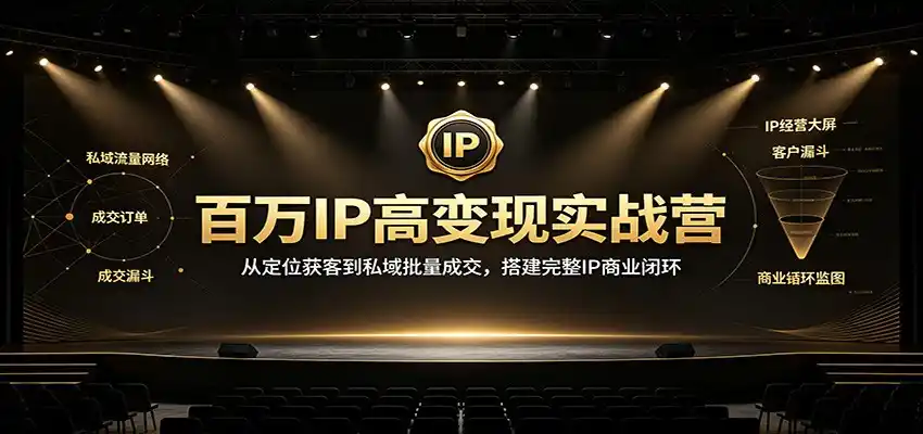 百万IP高变现实战营：从定位获客到私域批量成交，搭建完整IP商业闭环-天梦资源网