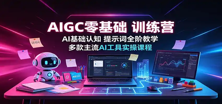 AIGC零基础训练营：AI基础认知，提示词全阶教学，多款主流AI工具实操课程-天梦资源网