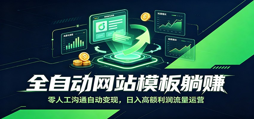 全自动网站模板躺赚：零人工沟通自动变现，日入高额利润流量运营-天梦资源网