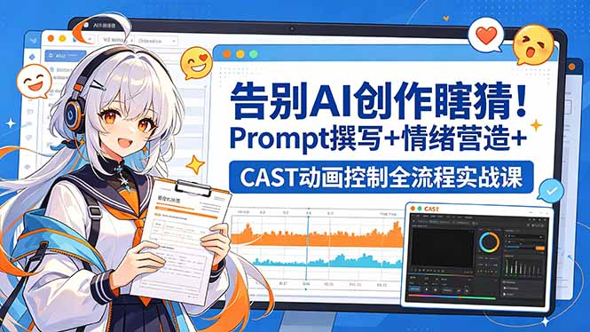 告别AI创作瞎猜！Prompt撰写+情绪营造+CAST动画控制全流程实战课-天梦资源网