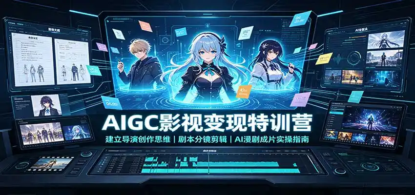 AIGC影视变现特训营：建立导演创作思维，剧本分镜剪辑，AI漫剧成片实操指南-天梦资源网