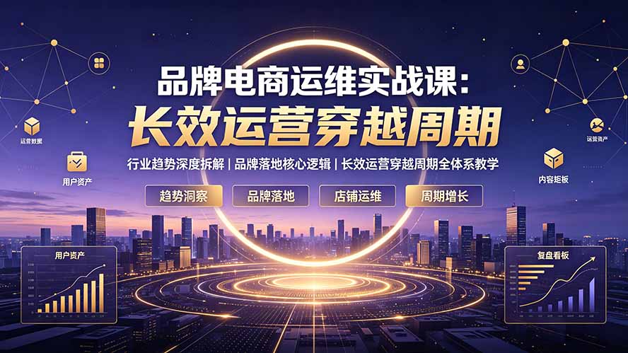 品牌电商运维实战课：行业趋势深度拆解｜品牌落地核心逻辑｜长效运营穿越周期全体系教学-天梦资源网