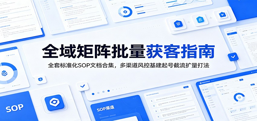 全域矩阵批量获客指南：全套标准化SOP文档合集，多渠道风控基建起号截流扩量打法-天梦资源网