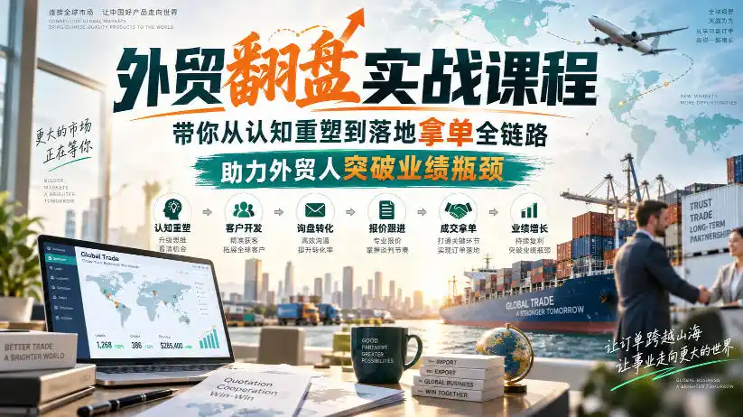 外贸翻盘实战课程，带你从认知重塑到落地拿单全链路，助力外贸人突破业绩瓶颈-天梦资源网