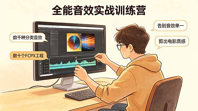 全能音效实战训练营：数千种分类音效+数十个FCPX工程，告别音效单一，剪出电影质感-天梦资源网