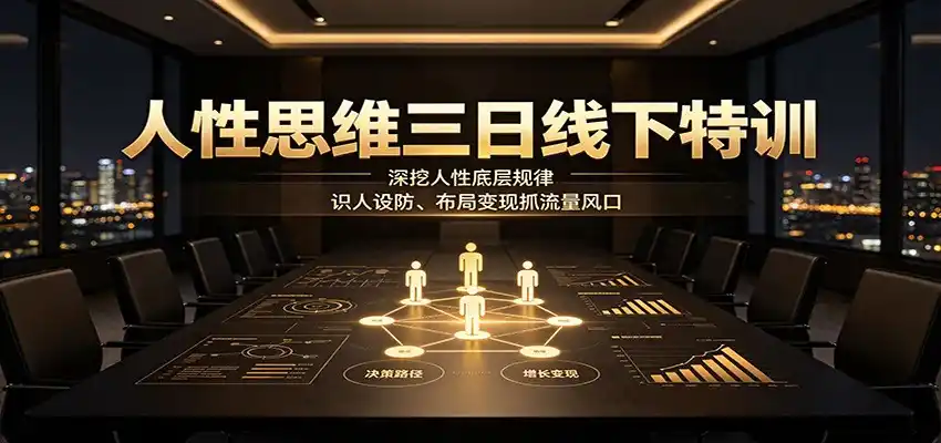 人性思维三日线下特训：深挖人性底层规律，识人设防、布局变现抓流量风口-天梦资源网