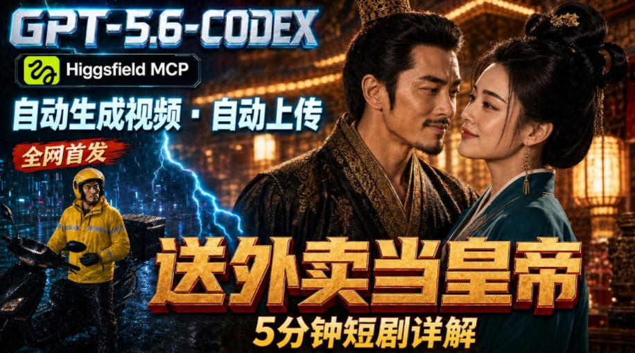 GPT-5.6 Codex+Higgsfield MCP：一条指令生成5分钟短剧并自动上传YouTube(油管)-天梦资源网