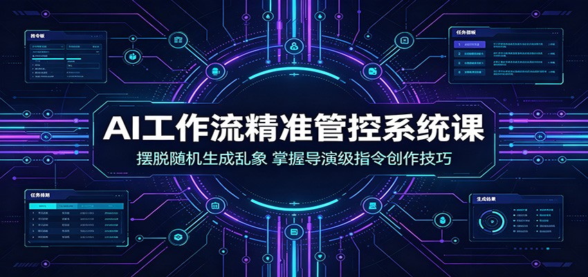AI工作流精准管控系统课：摆脱随机生成乱象，掌握导演级指令创作技巧-天梦资源网