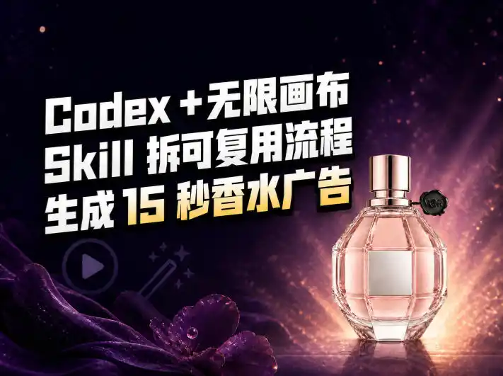 我把Amazon香水视频拆成Codex Skill：无限画布负责最后15秒-天梦资源网