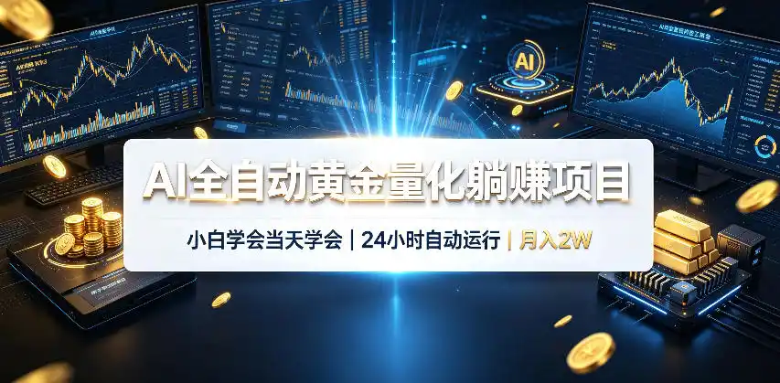 AI全自动黄金量化躺賺项目，24小时自动运行，月入2W！-天梦资源网