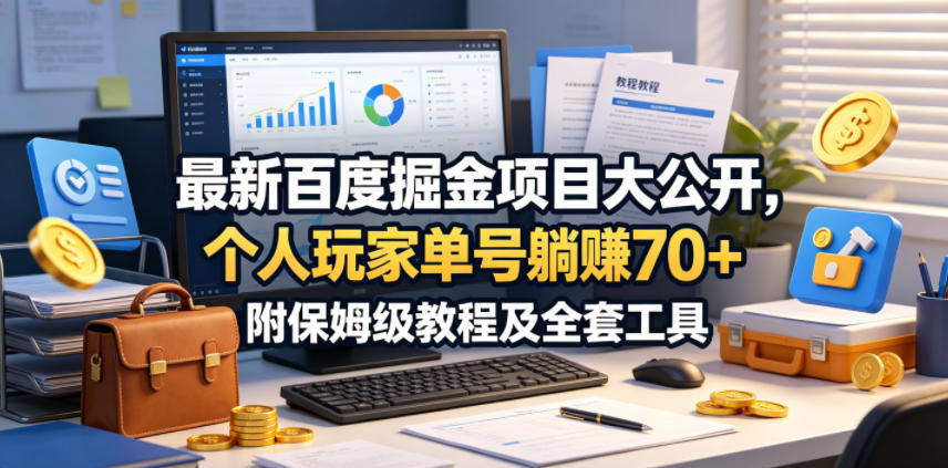最新百度掘金项目大公开，个人玩家单号躺賺70+，附保姆级教程及全套工具【揭秘】-天梦资源网
