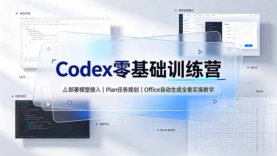 Codex零基础训练营：部署模型接入｜Plan任务规划｜Office自动生成全套实操教学-天梦资源网