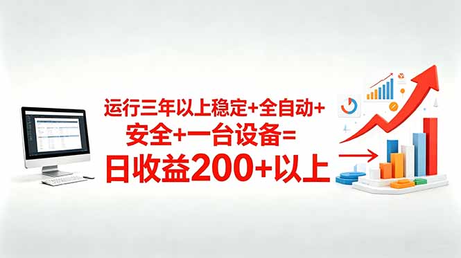 三年以上稳定+全自动+安全+一台设备=日收益200+-天梦资源网