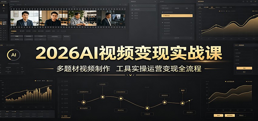 2026AI视频变现实战课：多题材视频制作，工具实操运营变现全流程-天梦资源网