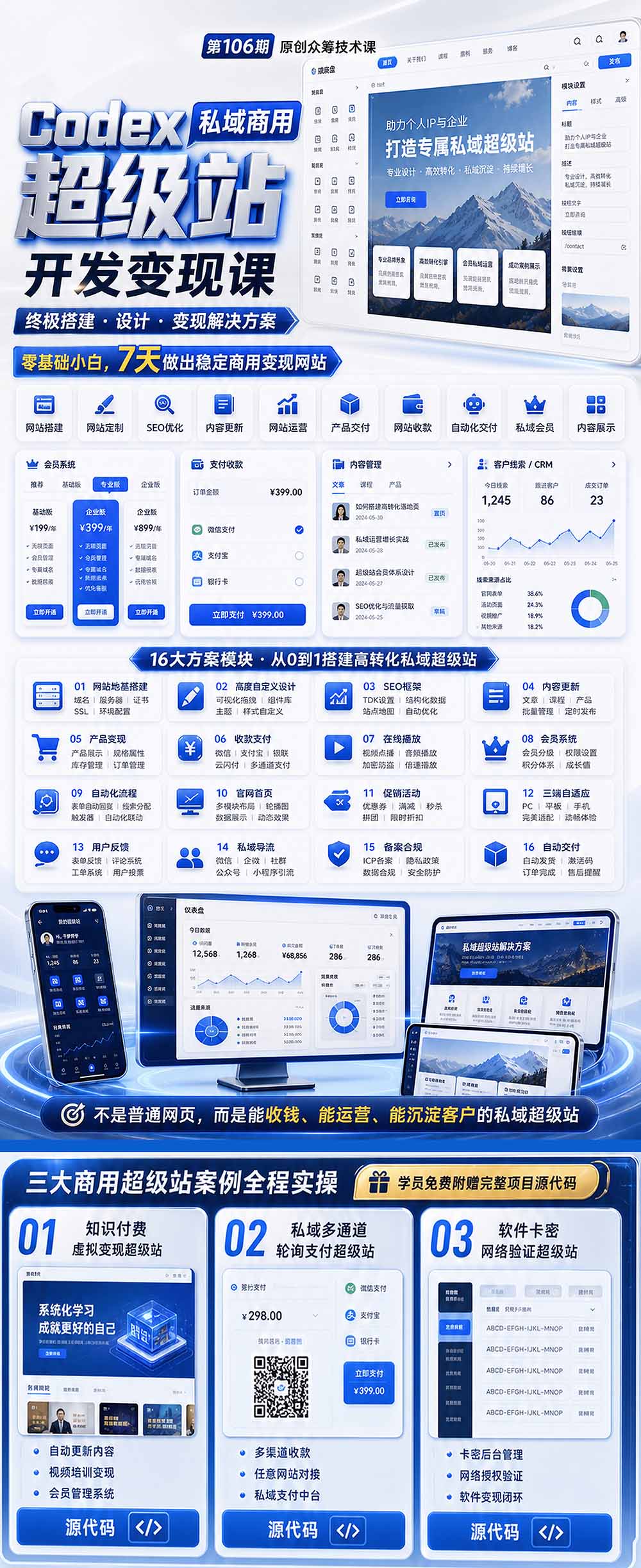 Codex私域商用超级站Ai开发变现课106期-更新0630：不是普通网站，而是能收钱，能运营，能沉淀客户的私域超级站-天梦资源网