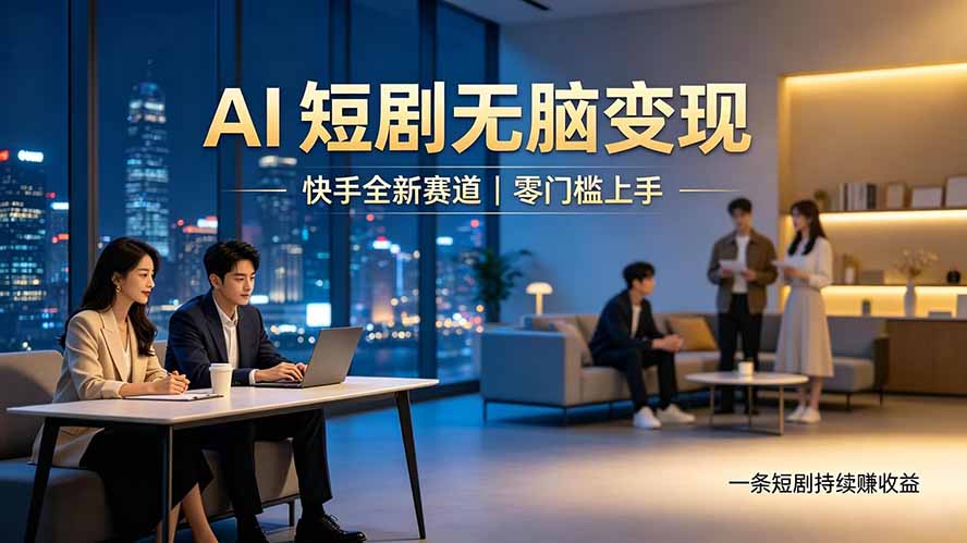 别乱找副业了，快手 AI 短剧零门槛长久被动增收-天梦资源网