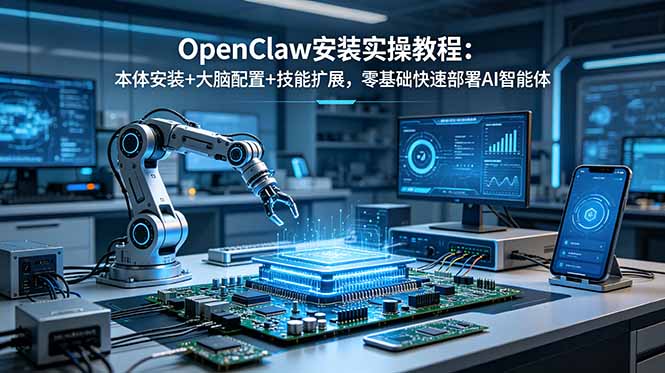 OpenClaw安装实操教程：本体安装+大脑配置+技能扩展，零基础快速部署AI智能体-天梦资源网