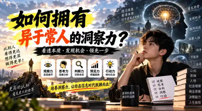 某公众号付费文章：如何拥有异于常人的洞察力？-天梦资源网