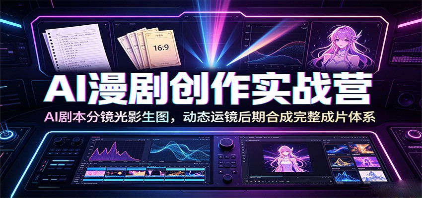 AI漫剧创作实战营：AI剧本分镜光影生图，动态运镜后期合成完整成片体系-天梦资源网